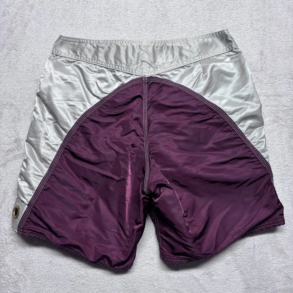 Immersion Research Board Shorts Mens 33 (Fits 31) Silver Burgundy Colorblock EUC